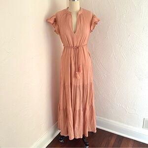 Beach Club Intermix Maxi dress, light pink salmon, size XS